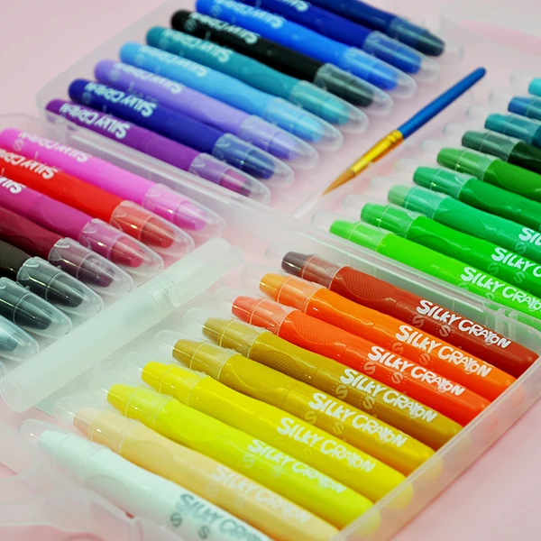 Download Customized High Quality Low Price Wholesales 24colors Washable Crayon Gel Silky Crayons - Buy ...