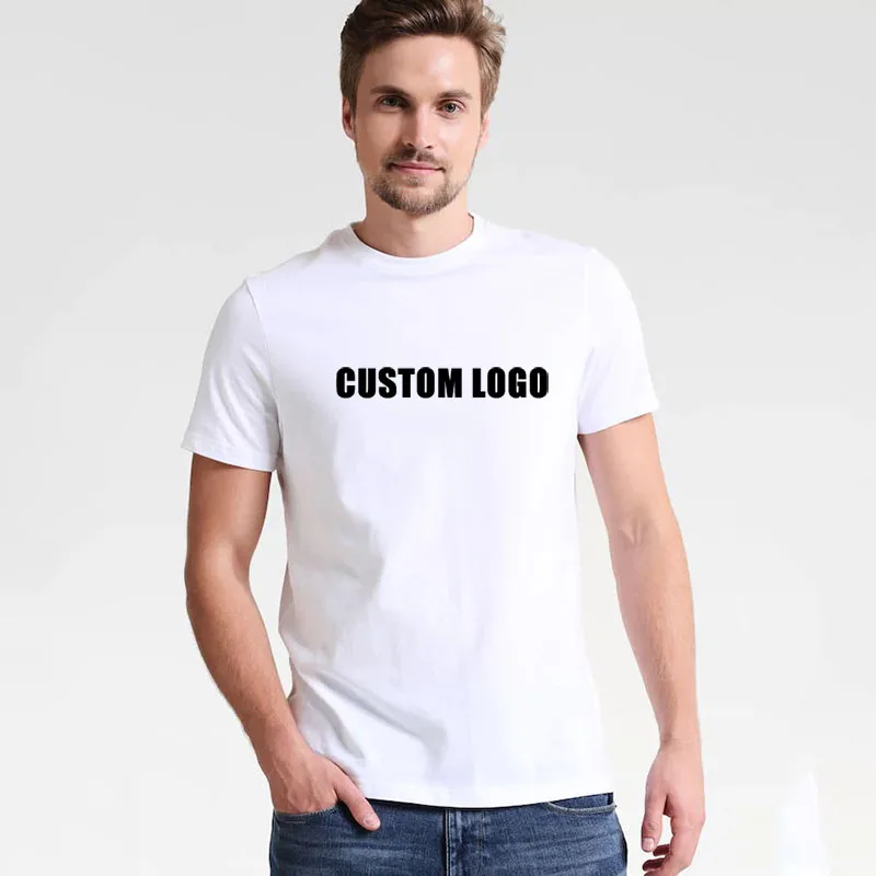 

Oem Men Clothing 150g Round Neck Short Sleeve Logo Print Tee Shirt Oversized Men Tshirt Pure White Embroider Plus Size T-Shirts