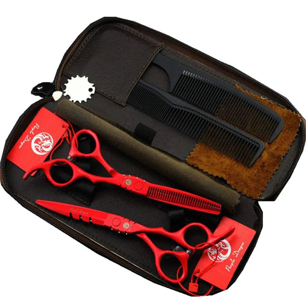

Amazon Dragon Professional Hair Salon Cutting Shear and Barber Thinning Scissor Hairdressing Shear Set with Bag, Color