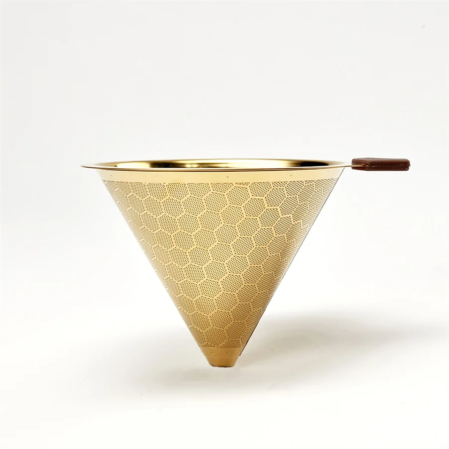 

High Quality Coffee Minifilter Togo Filter Disc Coffee Filter Eco, Stainless steel color and golden