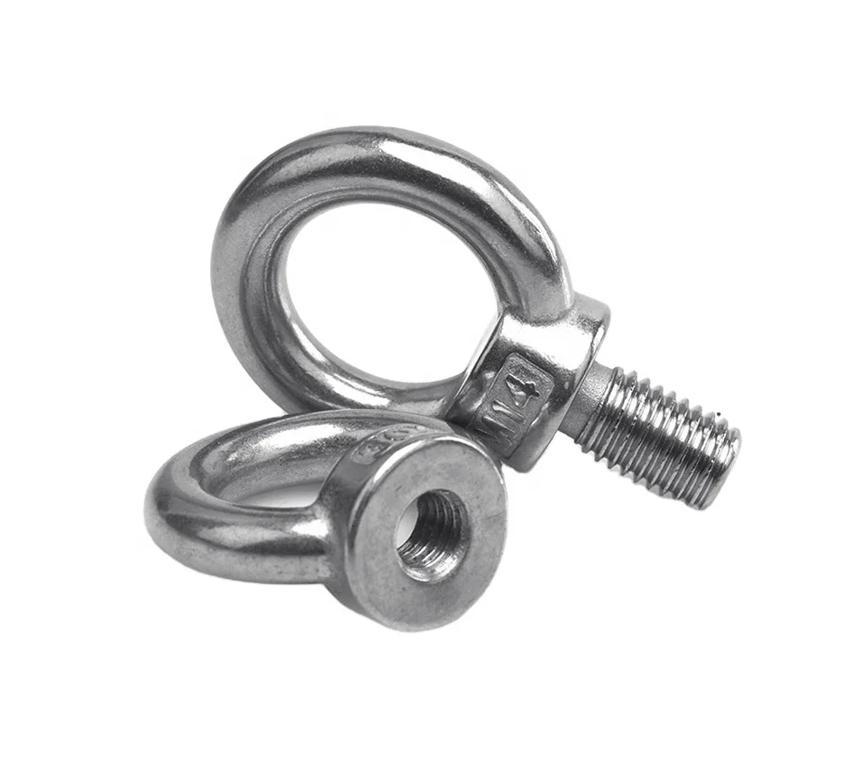 M3 M6 M12 M20 Din 444 Din580 Lifting Eye Bolt Lifting Swivel Eye Bolts Ring Stainless Steel Eye 9677