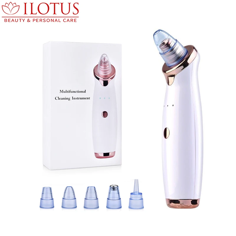 

Facial Black Head Remover, Pore Deep Cleaning Electric Rechargeable Vacuum Suction Tool, Blackhead Remover Vacuum, White