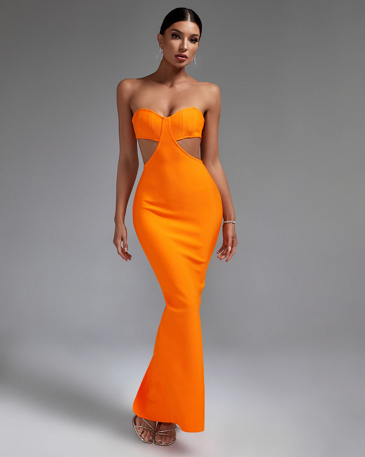 Ocstrade Elegant Cutout Bodycon Maxi Bandage Dress