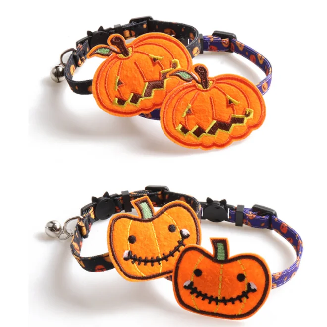 

Cat Collar Breakaway Buckle Cat Bell Collar Pumpkin Accessories Removal Cat Collar