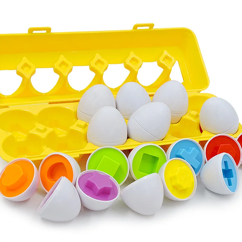 Matching Eggs 12 pcs Set Color Shape Number Matching Egg Set Early Learning Educational Fine Motor Skill Montessori Toy Gift