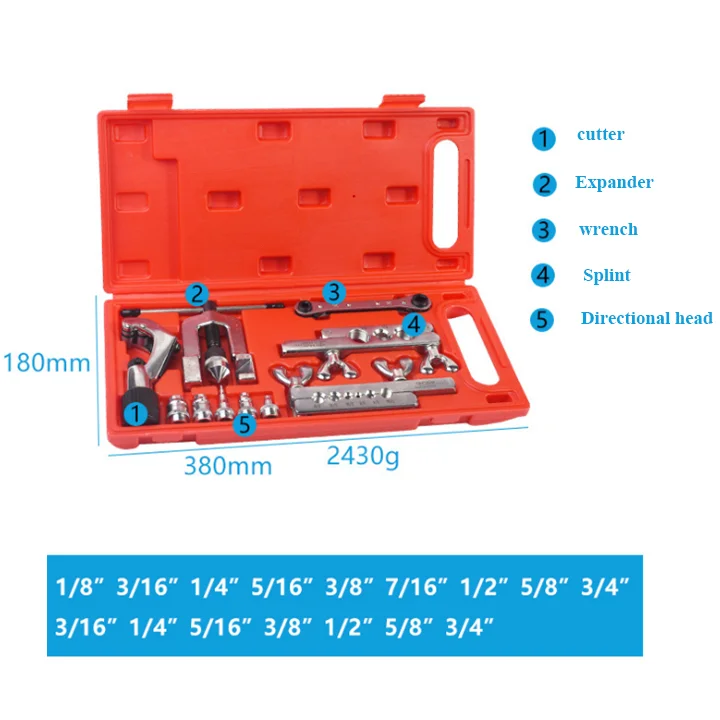 Universal Hydraulic Pipe Expander Kit,Fuel Line Flaring Tool Set For