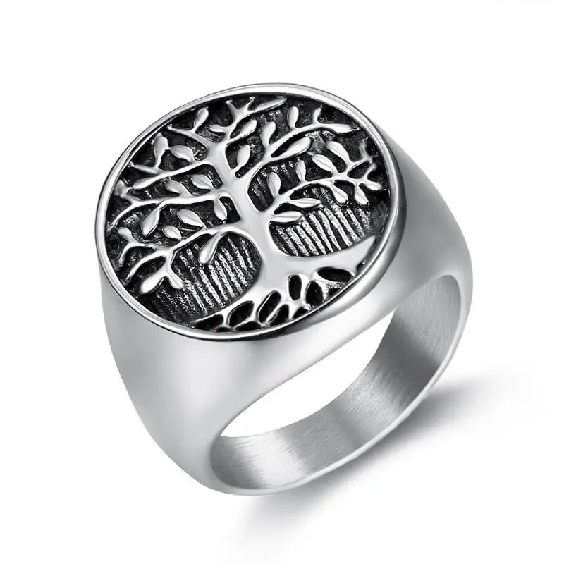 

Personality Creative Life Tree Ring Titanium Steel Men's Ring
