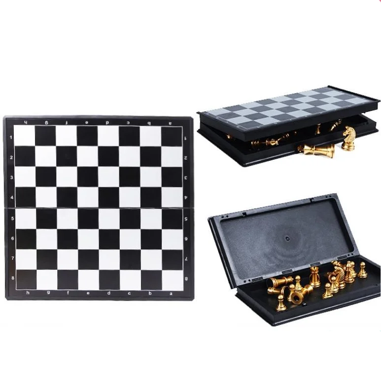 

Hot Sale magnetic puzzle chess and parent-child Game Portable folding chess board Chess Games