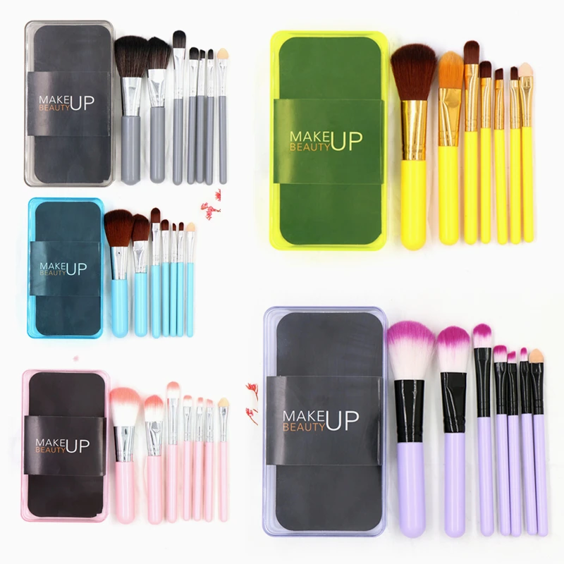 

7Pcs Makeup Brush Set High Quality Foundation Powder Eyeshadow Brush with Plastic Boxed Cosmetic Beauty Tool Kit Hot 4.6