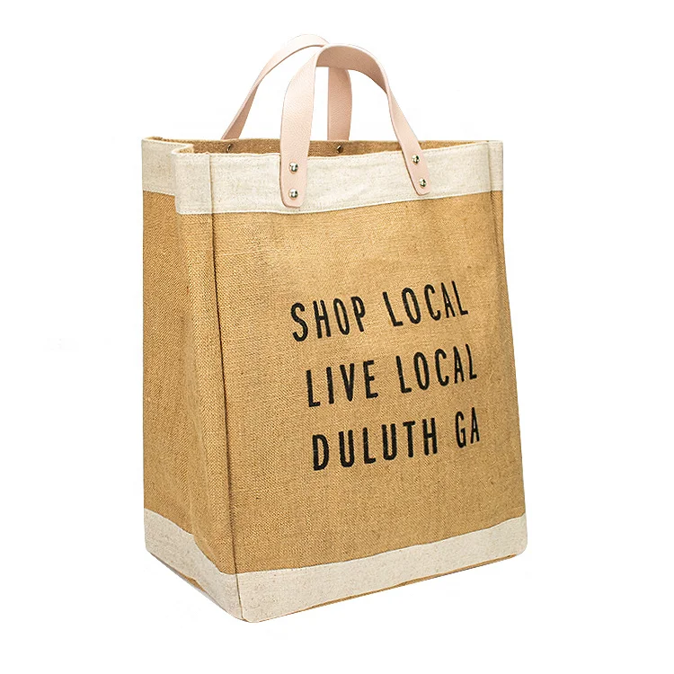 

Wholesale Customized Large Capacity Reusable Eco-friendly Promotinal Jute Shopping Bag Burlap Tote Bags Burlap Jute Bag, Nature