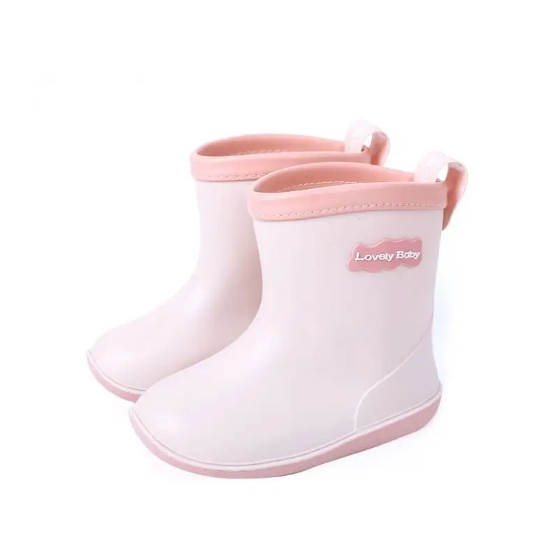 

New Design LOVELY Baby Colorful Kids Rubber Boots Factory PVC Rain Boots, Yellow/blue/pink/nude