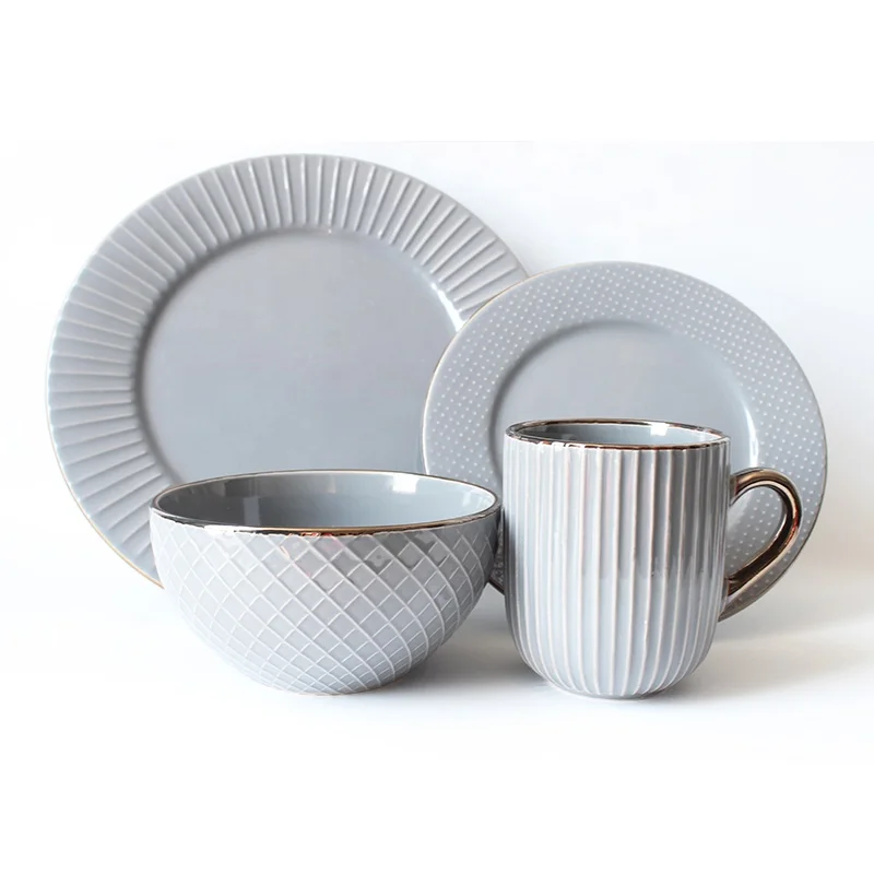 

color glaze Round Shape European Dinnerware Sets Cheap Luxury Tableware Color Design Fine Dinner Set, Customized color