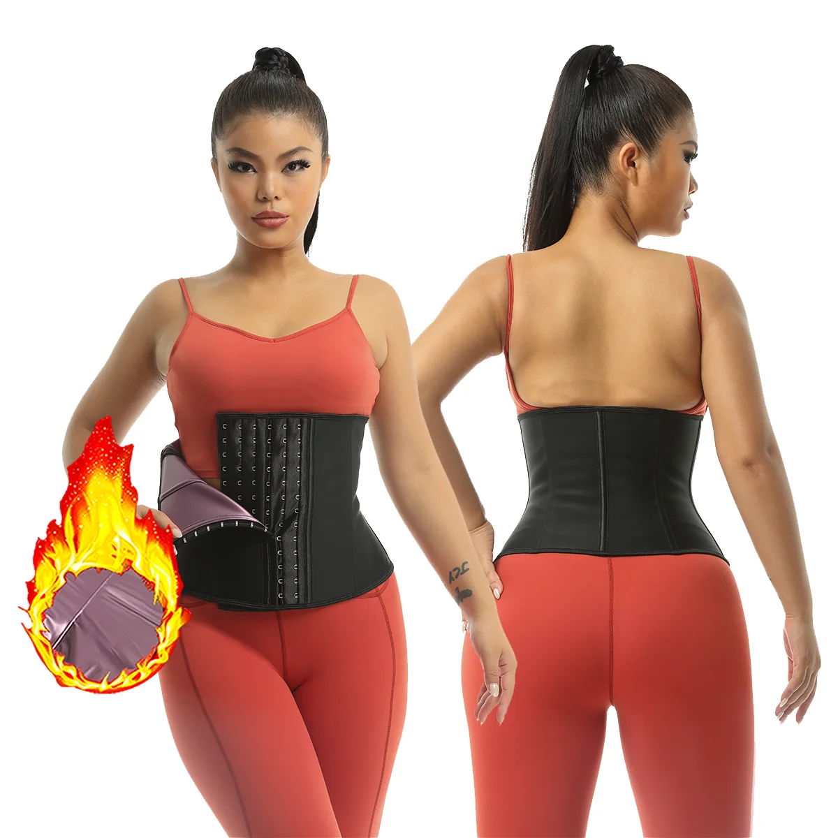 

original 3 strap triple belt waist trainer yoge pants short, As show