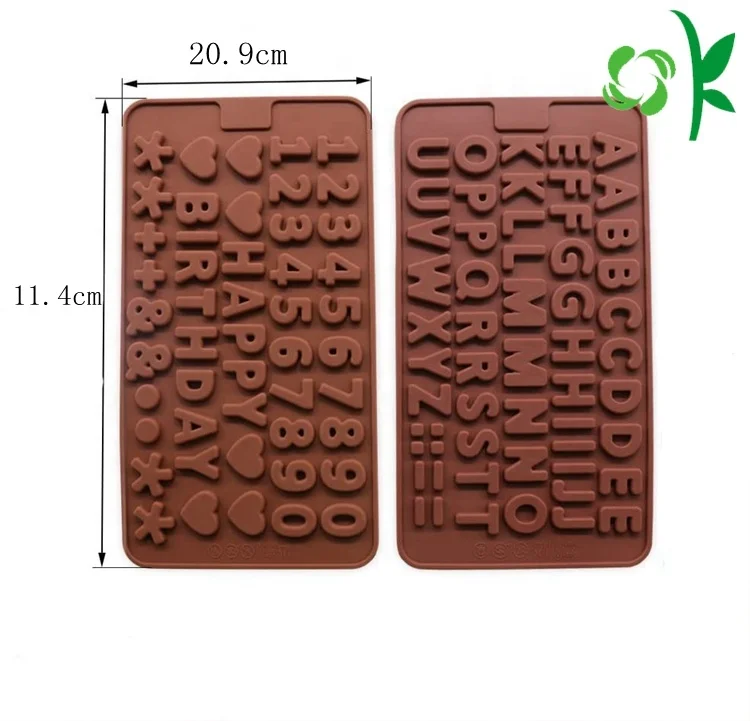 

OKSILICONE Silicone Letter Mold Number Chocolate Molds Happy Birthday Cake Decorations Symbols Alphabet Silicone Cake Mould, Chocolate/customized