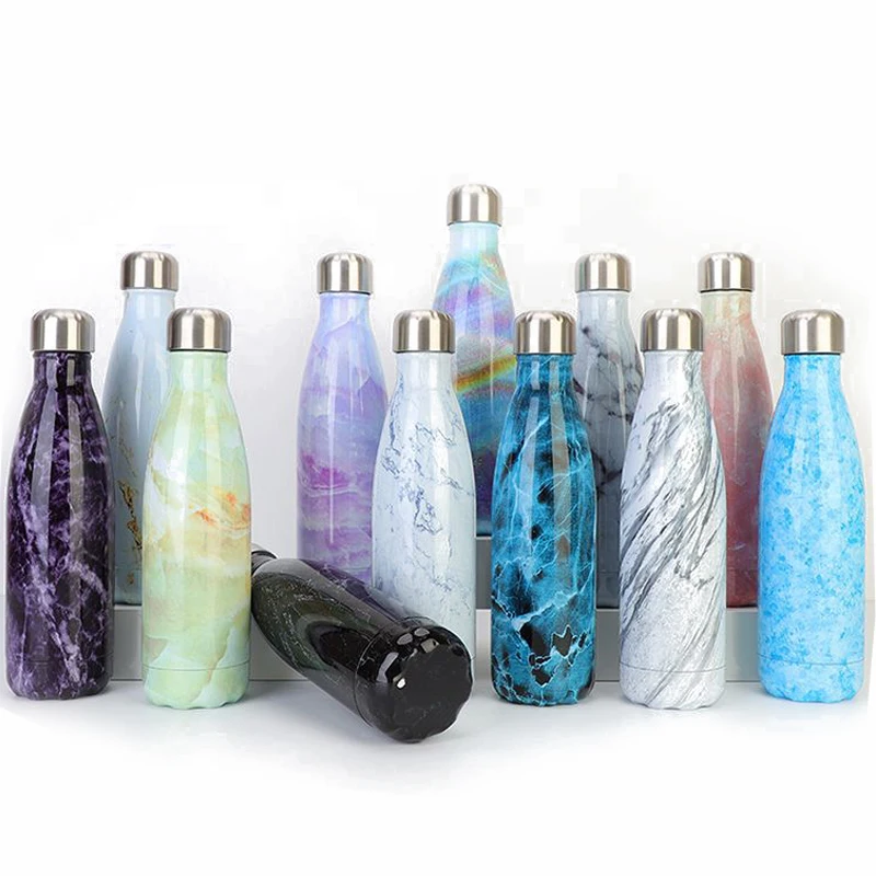 

Low MOQ Stocked Double Wall Insulated Vacuum Drinking Sport Water Cup Cola Shape Travel Thermal Flask Bottles, Customized color