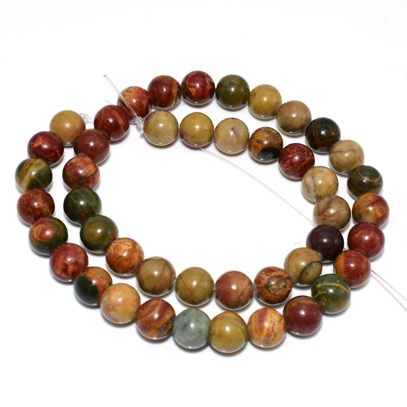 

Trade Insurance 4/6/8/10/12mm High Quality Natural Picasso Jasper Stone Loose Beads