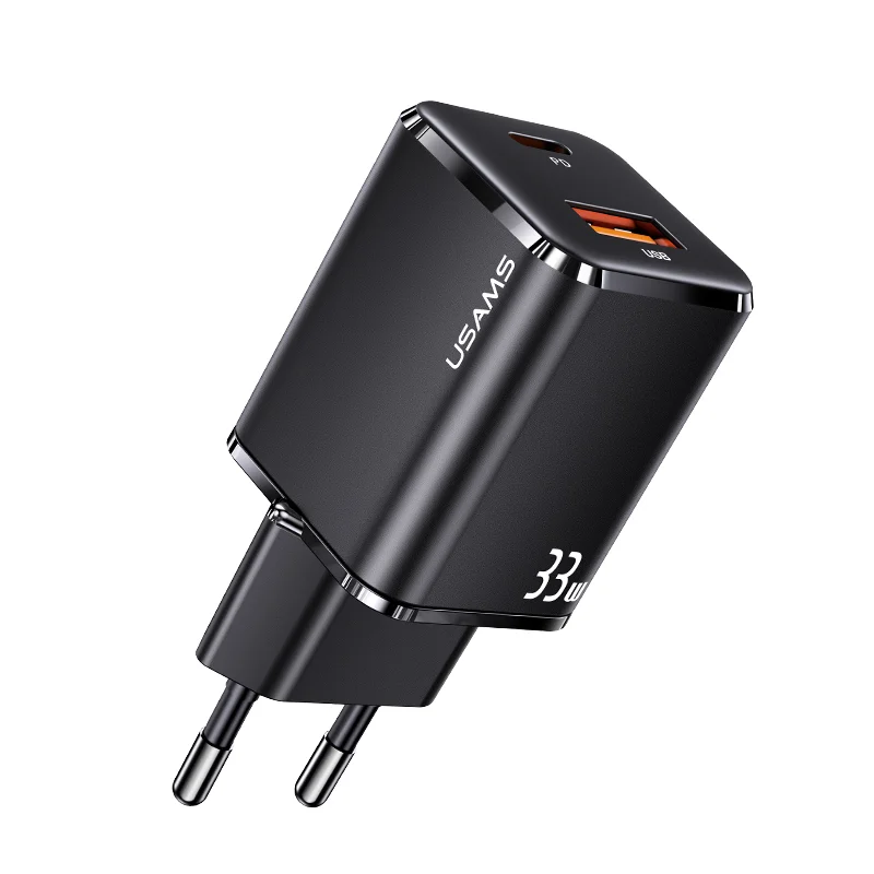 

USAMS New In Box EU Plug 33W Dual Ports Mini GAN fast charger For iPhone 13