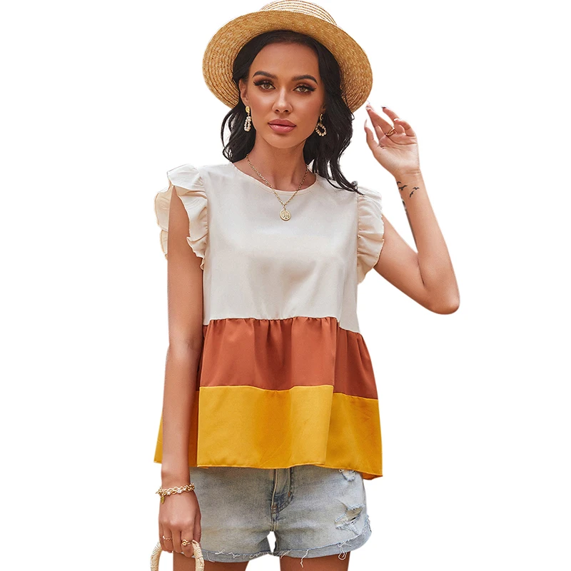 

spring new arrival women t shirt round neck sleeveless ladies t shirts