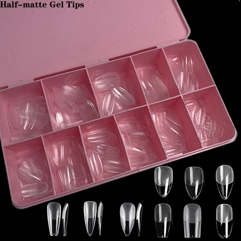 

500/600Pcs Box ABS Soft Gel Tips Traceless No Trace Clear Short XL Coffin Stiletto Square Almond Soft Gel Nail Tip