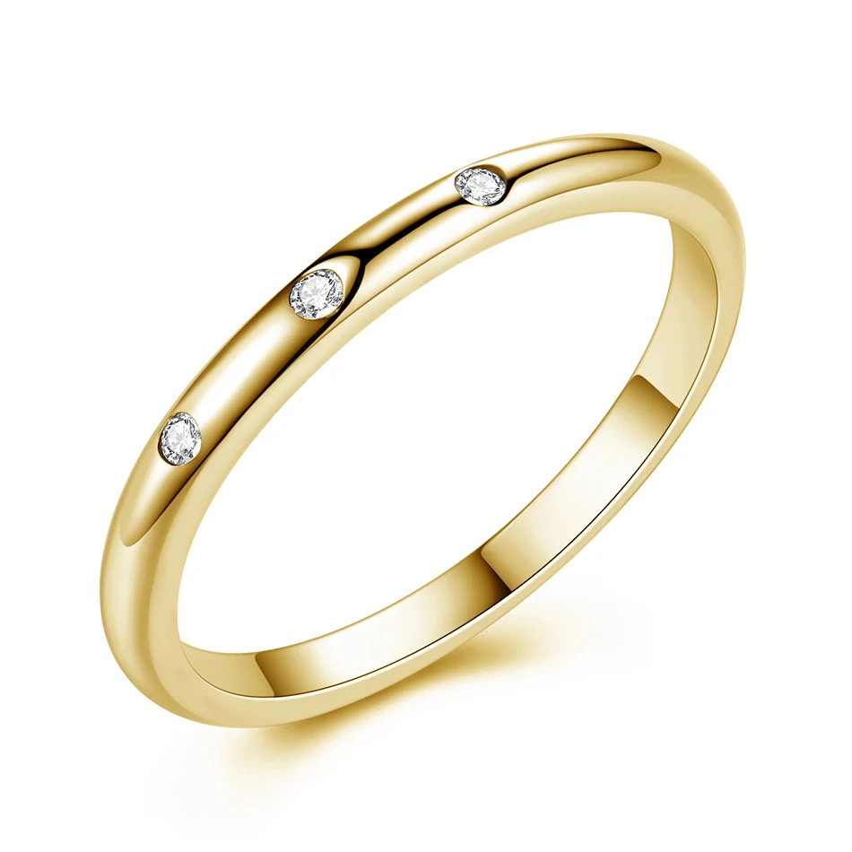 

925 Silver Ring Jewelry Wholesale 925 Sterling Silver 18K Gold Plated Cubic Zircon Band Ring