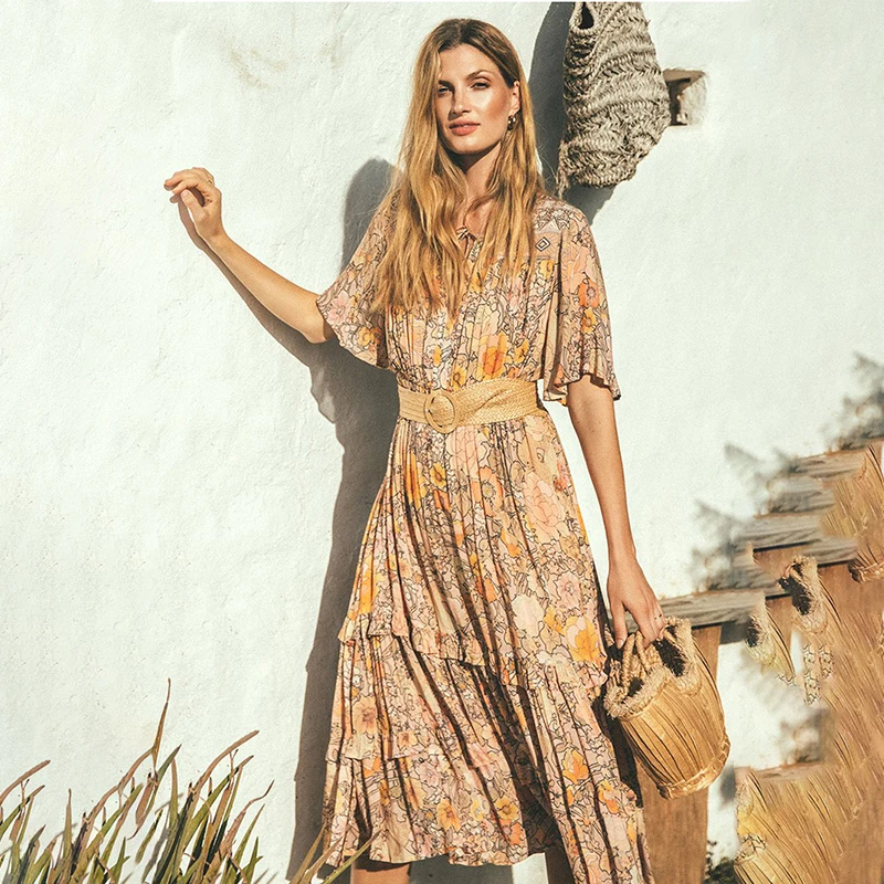
2020 summer New Fashion plus size Casual Dress women with Floor Length 