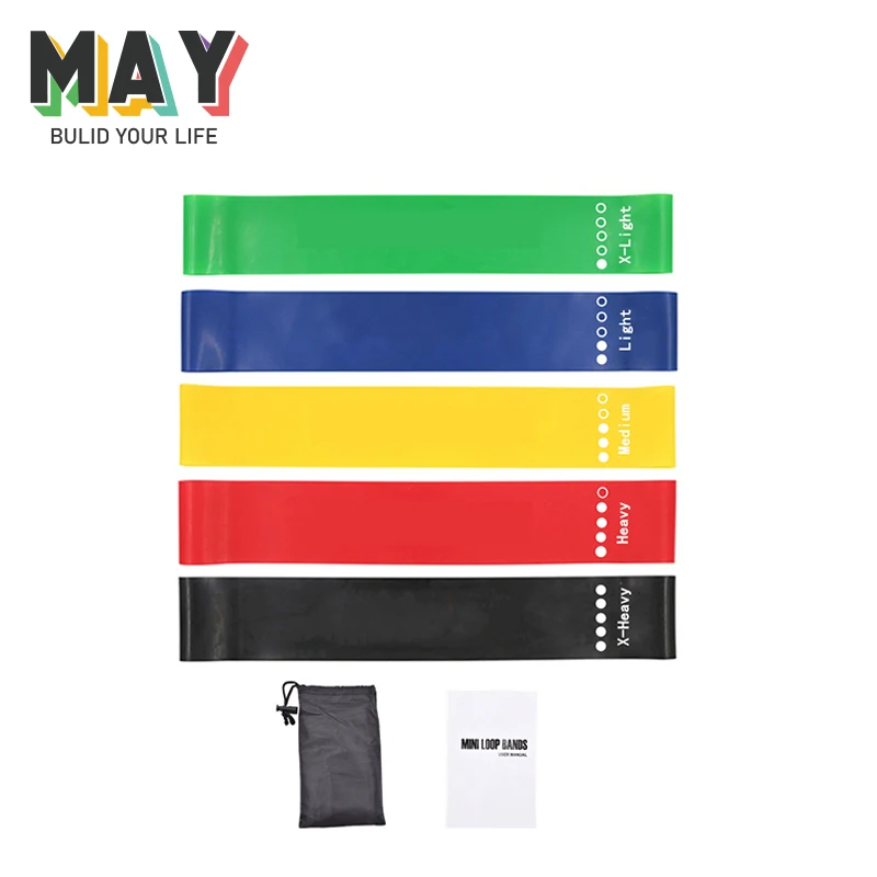 

Wholesale 5 Colors Fitness Rubber Yoga Bands Latex Home Elastic Fitness Resistance Bands, Green,blue,yellow,red, black