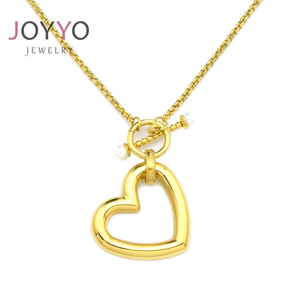 

2021 sweet heart shape pendant necklace stainless steel jewelry women branded necklace