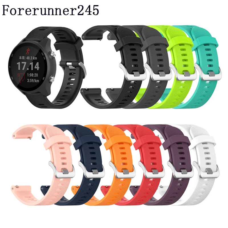 

Factory selling pure color rubber soft breathable TPU sport watch strap for Garmin Forerunner245