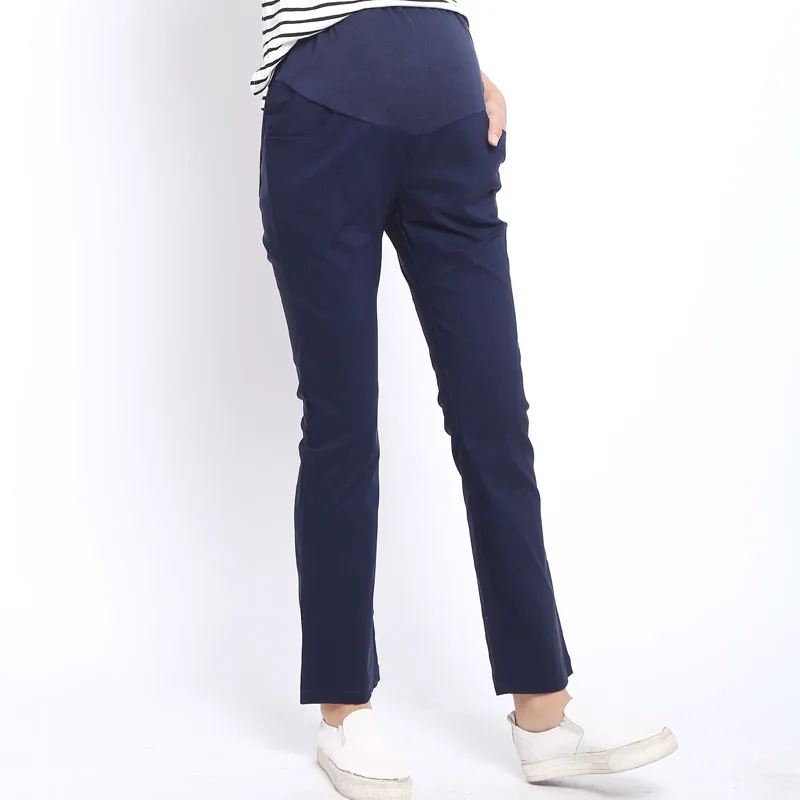 

Wholesale Big Size Stretch Adjustable High Waist Straight Cut Pregnant Pants Maternity Uniform Pants