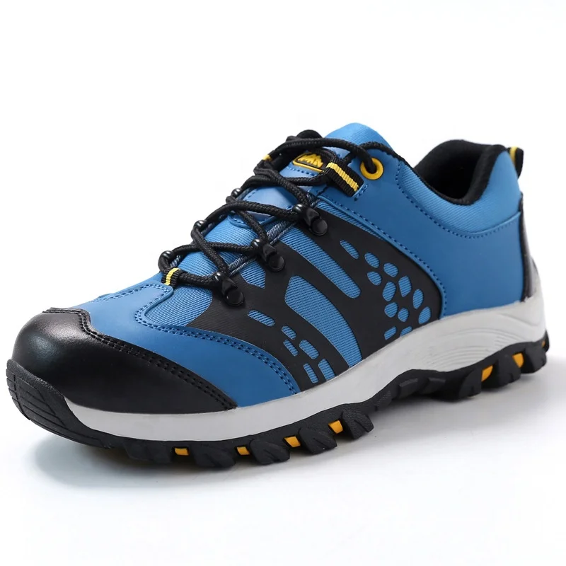

Comfortable Outdoor Hiking Shoes Steel Toe Anti puncture Anti piercing Non Slip Indestructible Breathable Safety Shoes, Blue