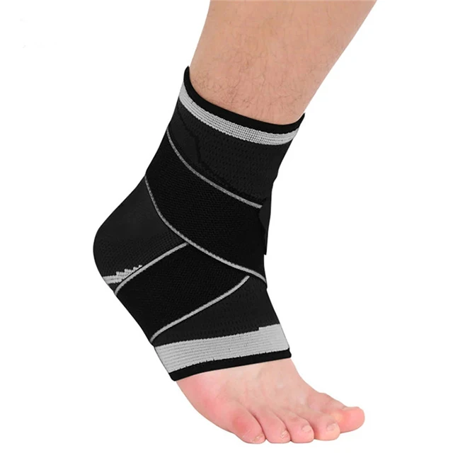 

Knitting Ankle Support Compression Sleeve With Adjustable Straps For Sprain, Color can be customized