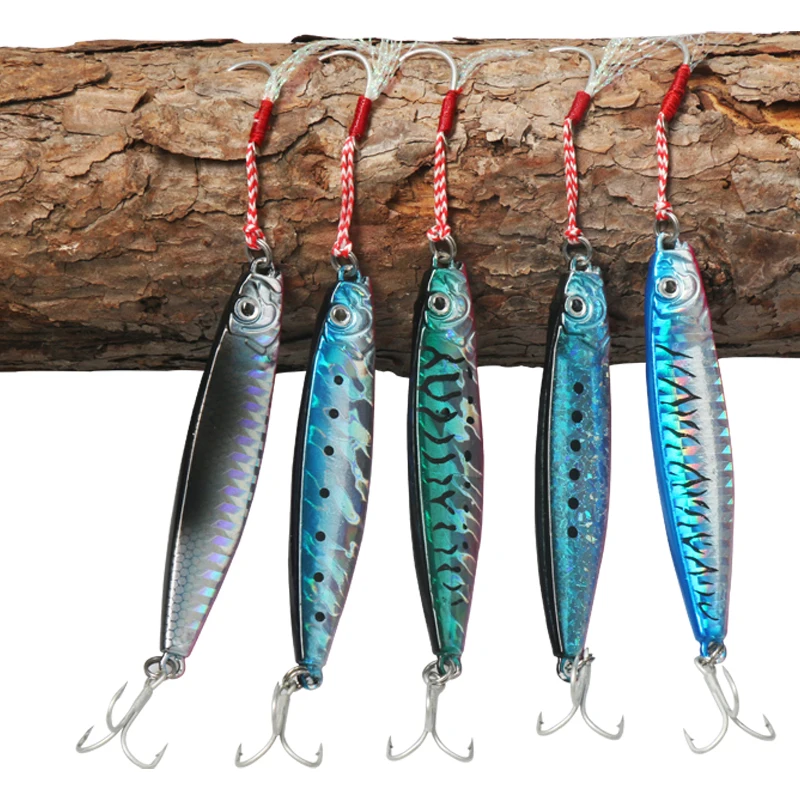 

Hot sell 30g 6.8cm hard fishing lure metal jig slow pitch jigging lures, 5colors