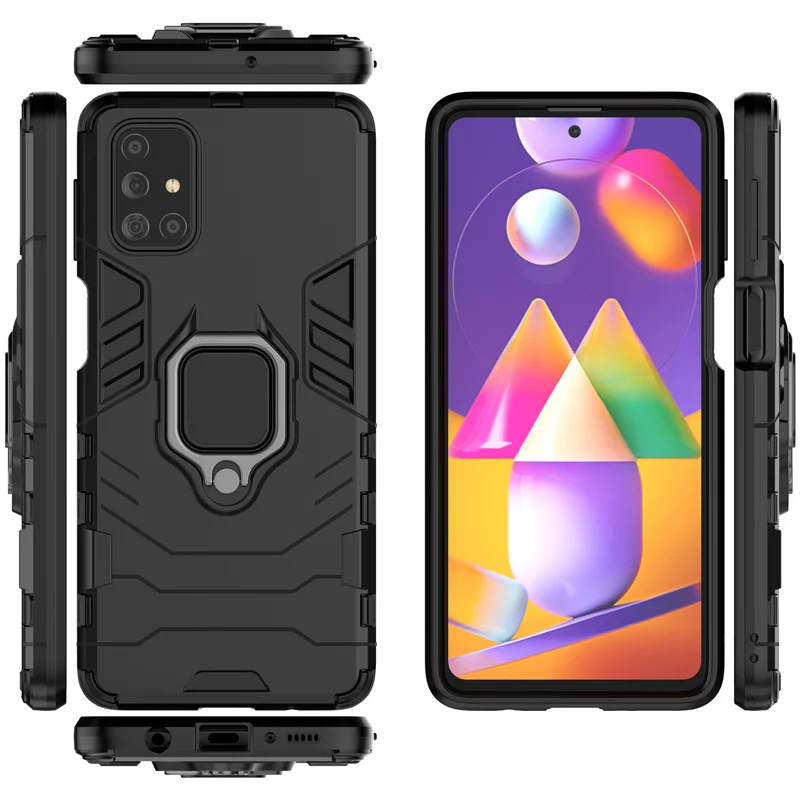 

Shockproof Case for Samsung M31 2020 Back Cover Metal Ring Car Phone Holer for Samsung Galaxy M31 Case Samsung M 31 M315 Coque