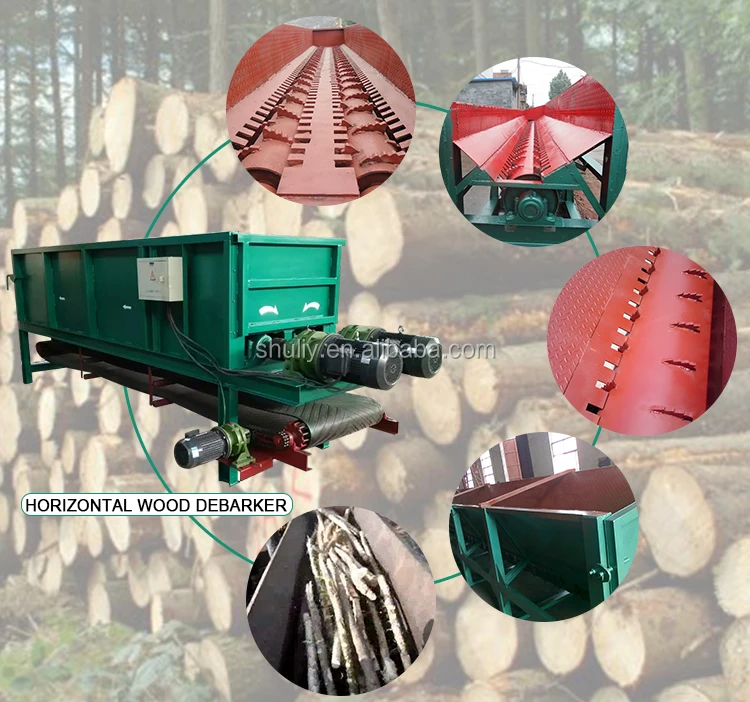 rotary debarker 4ft high speed wood log debarker for pine wood