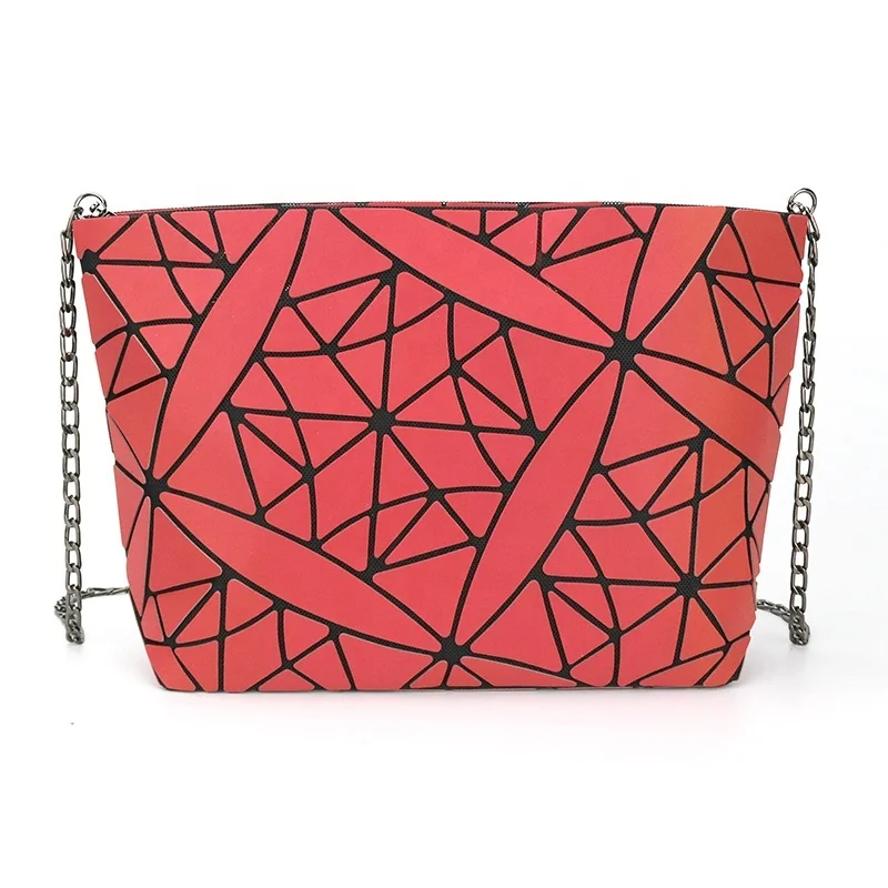 

Chain Foldable Colorful Luminous Geometric Laser Crossbody Bags For Women