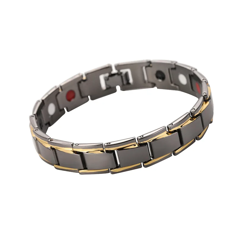 

New Fashion Neodymium Magnet Infrared Ion Germanium Magnetic Titanium Steel Bracelet For Health