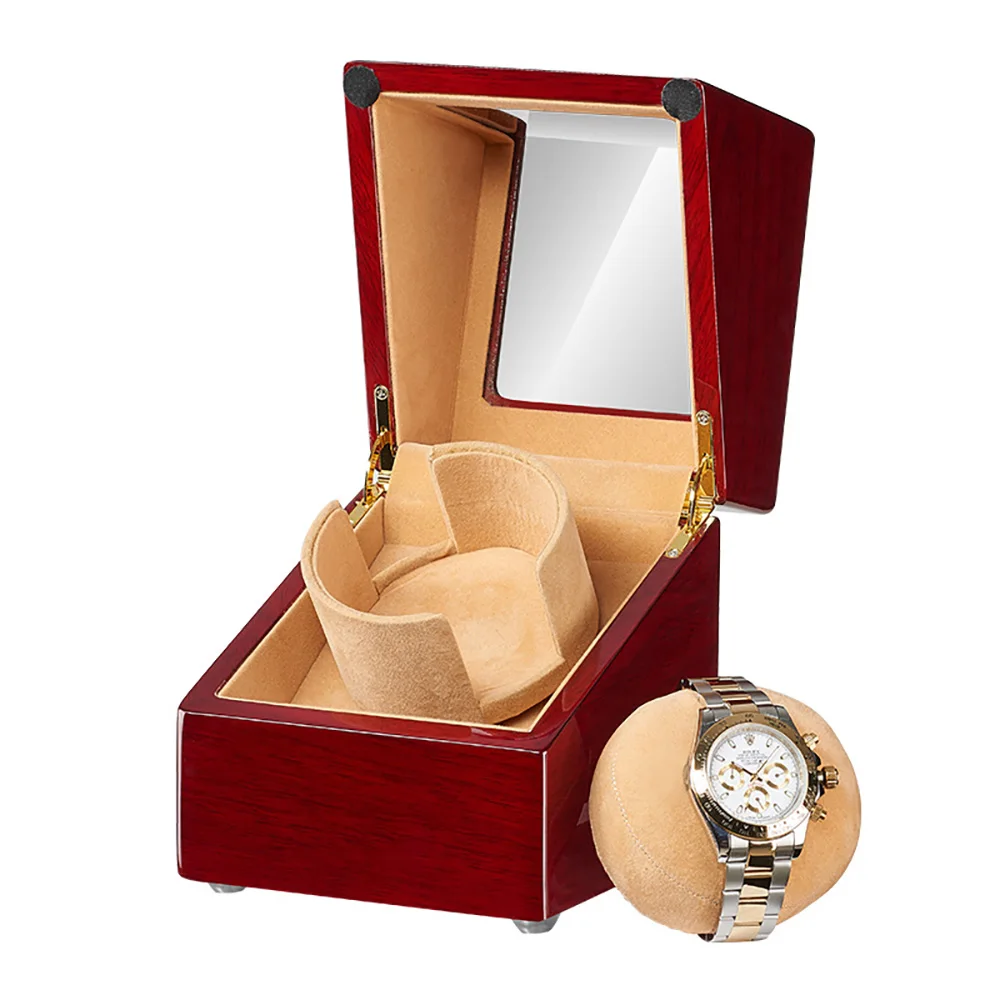 

wooden watch winder for automatic watches with super quiet motor single watch winder box, Customized color