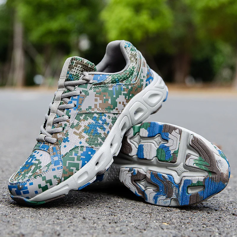 

High Quality Fluo Color Weight Breathable Air Cushion Sneakers Fly Knit Shoes Men's Sports Running Shoes