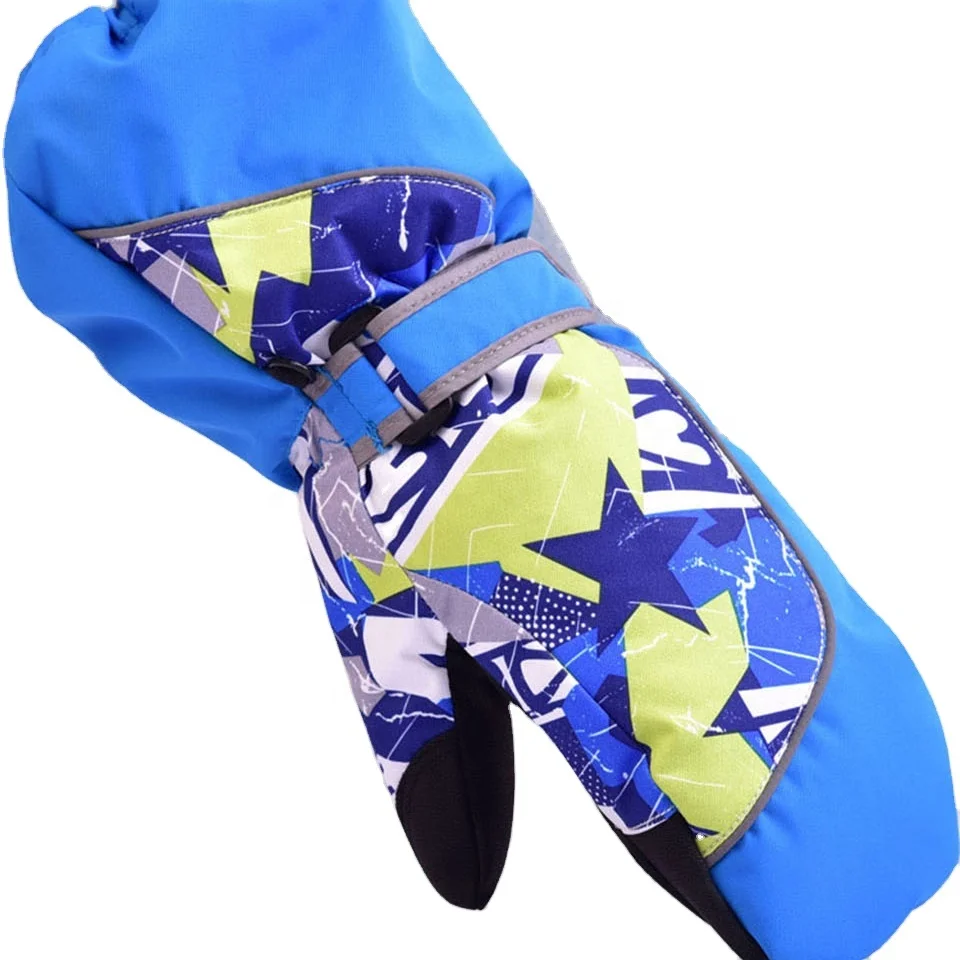 

TY Children Winter Warm Ski Gloves Boys/Girls Sports Waterproof Windproof Non-slip Snow Mittens Extended Wrist Skiing Gloves, Customized color