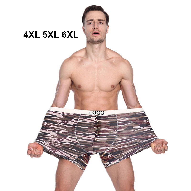 

7XL Large Size Underwear Custom Man Boxer Camouflage Sports Long-leg Boxer Briefs
