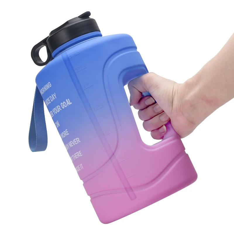 

sport water bottle Large Capacity motivational Water Bottle PETG Plastic Time Marker customized, Custom