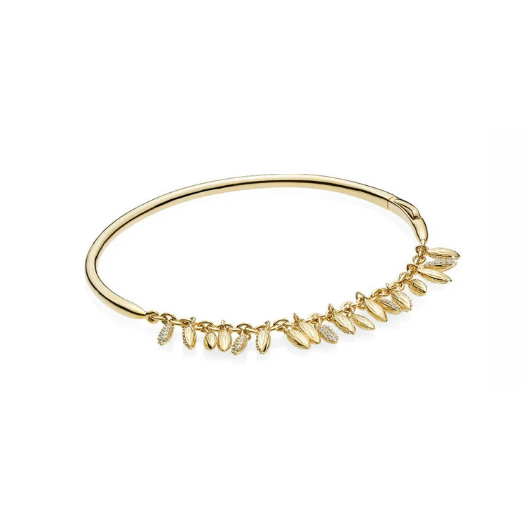 

Factory outlet gold limited edition floating grains bangle charm bangle bracelet