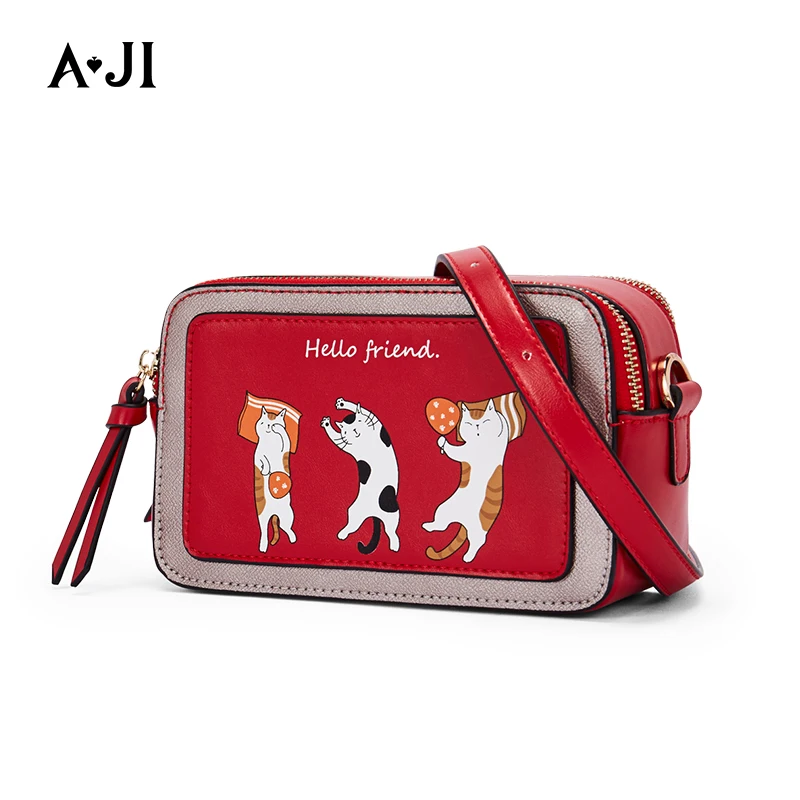 

AJI Cartoon Printing Square Women Bag Wholesale High Quality Bolsos Polyester Purses For Women 2020 Handbag Square Women Bag, Can customized