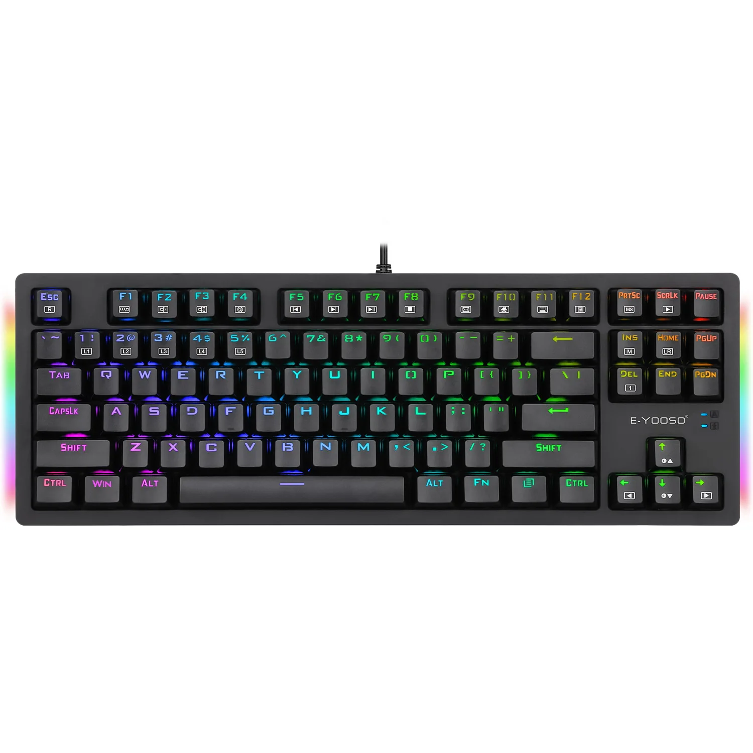 

Compact 87 Keys RGB LED Backlit Mechanical Computer Gaming Keyboard for PC Gamer