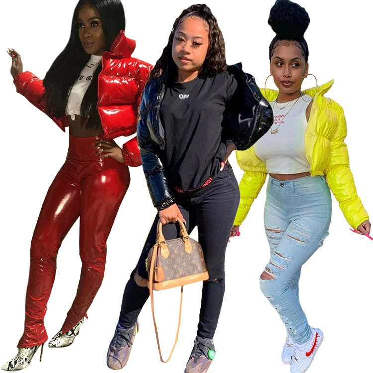 

EB-20121501 winter coat for women solid puffer coat fashion new bubble coats for ladies