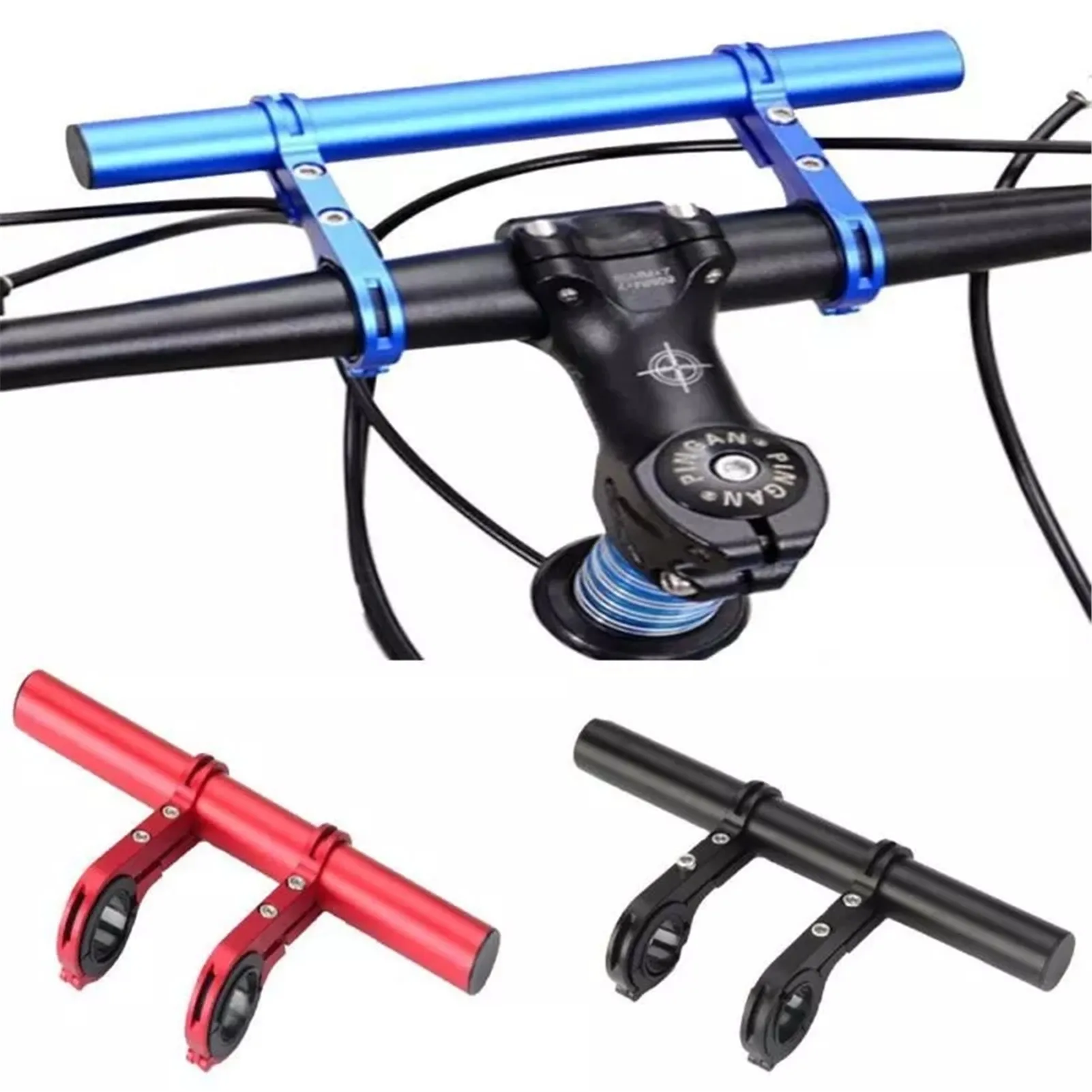 

lamp bracket,Bicycle Handlebar Extender,Headlight Bracket Multifunctional Extender Aluminum alloy extender computer extender, Black, red, blue
