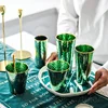 Cocostyles personalized handmade classical emerald wine glass for japanese style home decor 2019 ins style water glass