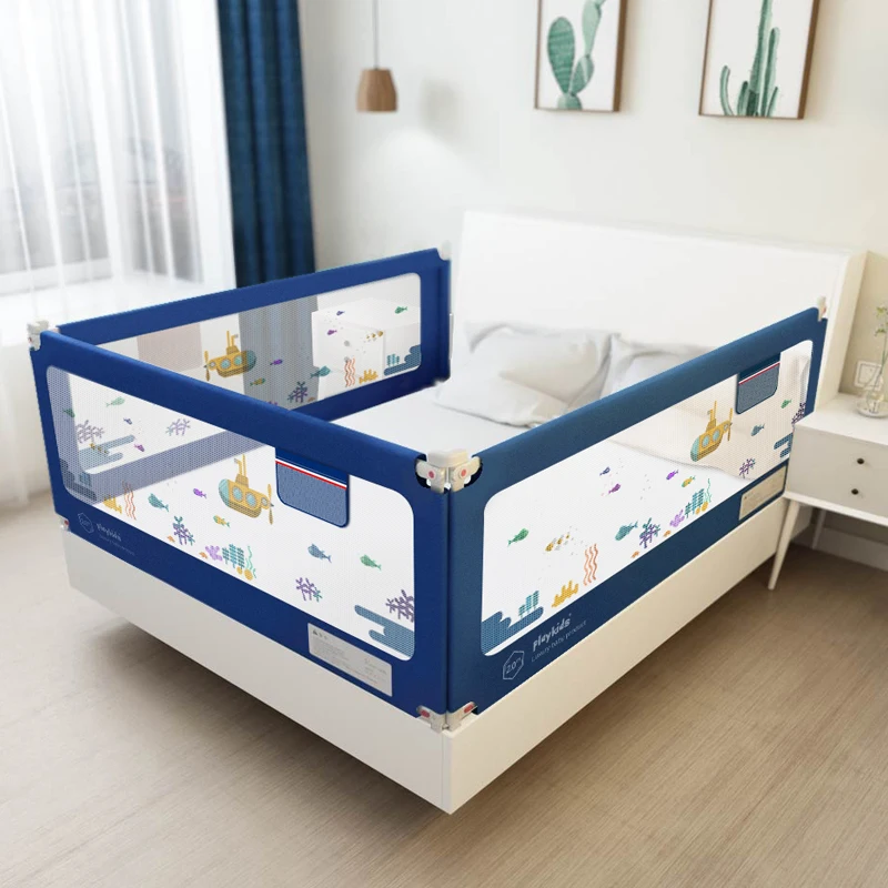 

2020 Eco Friendly Durable Baby slat bed rail and Toddler kids bed rails Child ProtectionSafety bed side rail, Blue