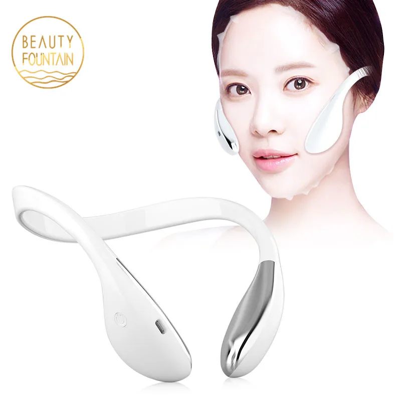 

Ems Beauty Device Micro Current Slimming Thin Facial Instrument V Shape Face Lifting Massage With Mask Use, White
