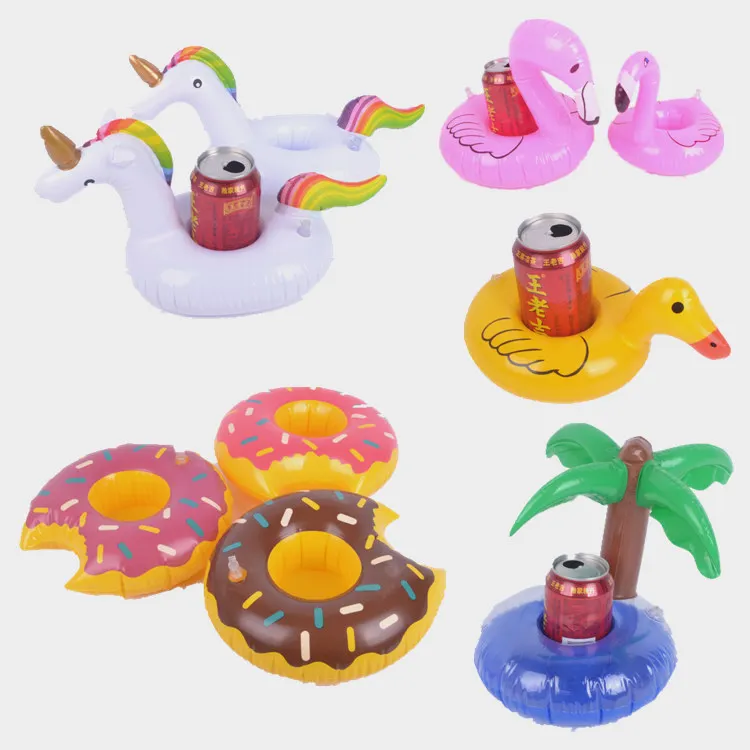 

Cute PVC Inflatable Drink Holders Water Float pool Party Accessories Cup Coasters for Summer Pool Beach & Kids Water Bath Fun, Colorful